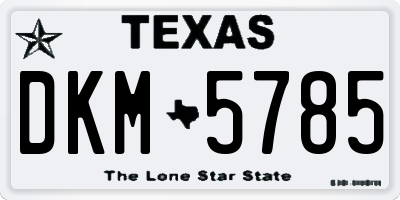 TX license plate DKM5785