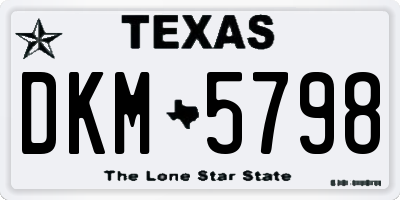 TX license plate DKM5798