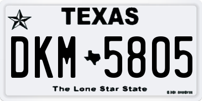 TX license plate DKM5805