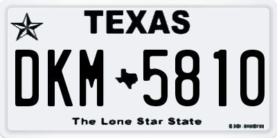 TX license plate DKM5810