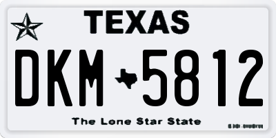 TX license plate DKM5812