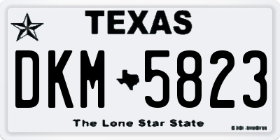 TX license plate DKM5823