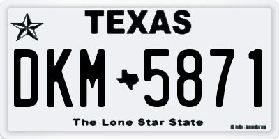 TX license plate DKM5871