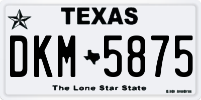 TX license plate DKM5875