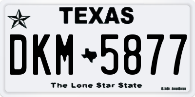 TX license plate DKM5877
