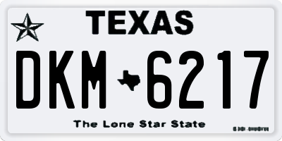 TX license plate DKM6217
