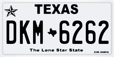 TX license plate DKM6262