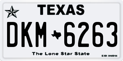 TX license plate DKM6263