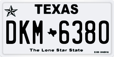 TX license plate DKM6380