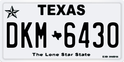 TX license plate DKM6430