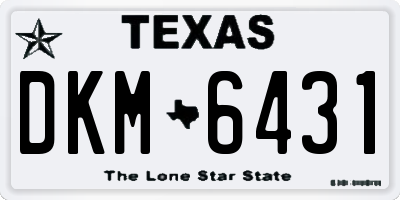 TX license plate DKM6431