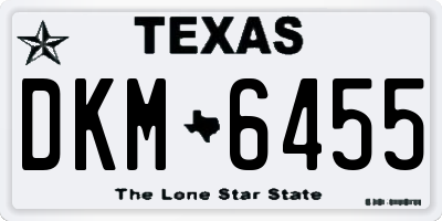 TX license plate DKM6455