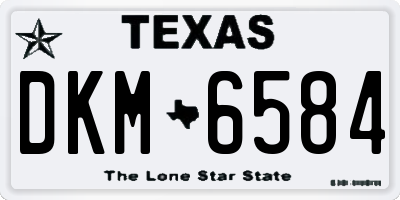 TX license plate DKM6584