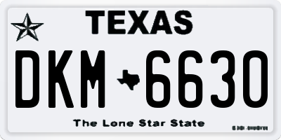 TX license plate DKM6630