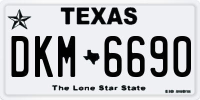 TX license plate DKM6690