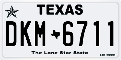 TX license plate DKM6711