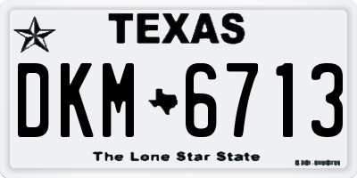 TX license plate DKM6713