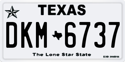 TX license plate DKM6737