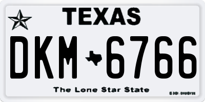 TX license plate DKM6766