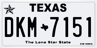 TX license plate DKM7151