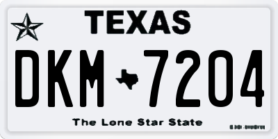 TX license plate DKM7204