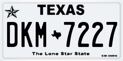 TX license plate DKM7227