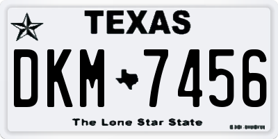 TX license plate DKM7456