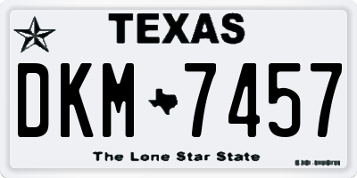 TX license plate DKM7457