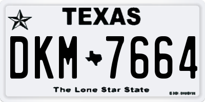 TX license plate DKM7664