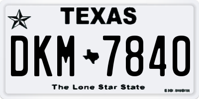 TX license plate DKM7840