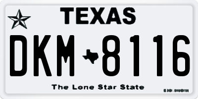 TX license plate DKM8116