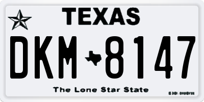 TX license plate DKM8147