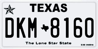 TX license plate DKM8160
