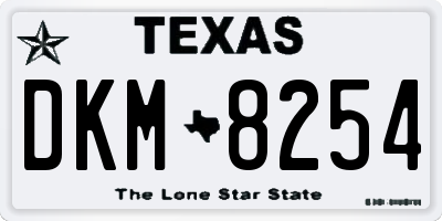 TX license plate DKM8254