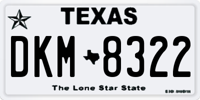 TX license plate DKM8322