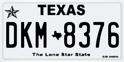 TX license plate DKM8376