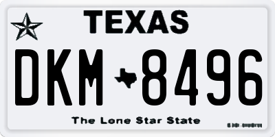 TX license plate DKM8496