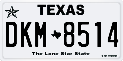 TX license plate DKM8514