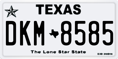 TX license plate DKM8585