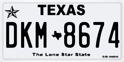 TX license plate DKM8674