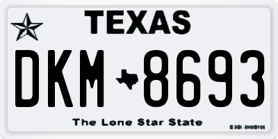TX license plate DKM8693