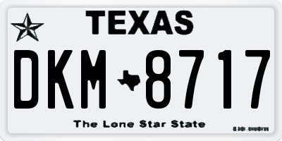 TX license plate DKM8717