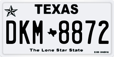 TX license plate DKM8872