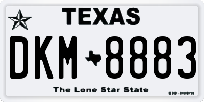 TX license plate DKM8883
