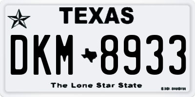TX license plate DKM8933