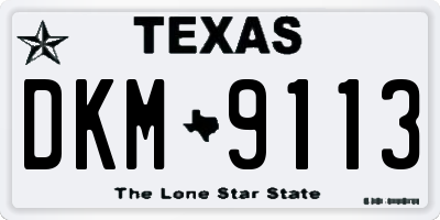 TX license plate DKM9113