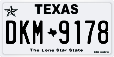 TX license plate DKM9178