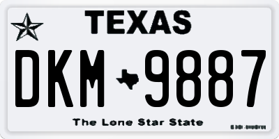 TX license plate DKM9887