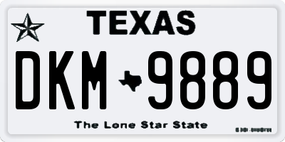 TX license plate DKM9889