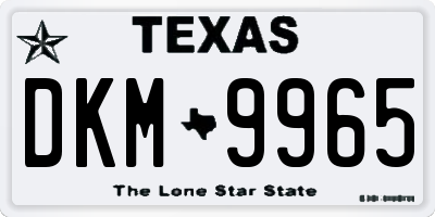 TX license plate DKM9965
